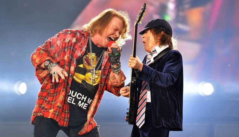 Angus Young Axl Rose