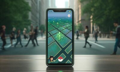 Smartphone mostrando mapa de Pokémon GO con rutas y células de Zygarde