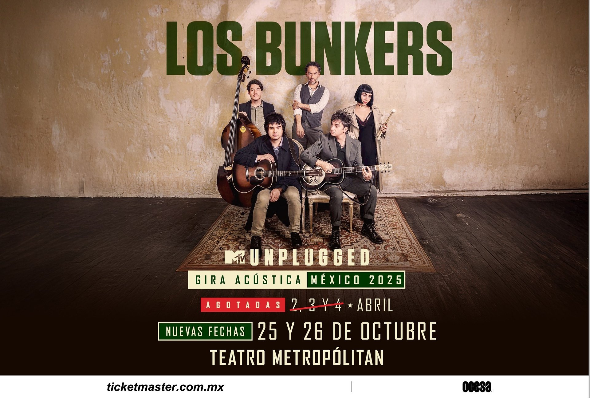 Los Bunkers suman dos presentaciones más en CDMX con su exitoso MTV Unplugged
