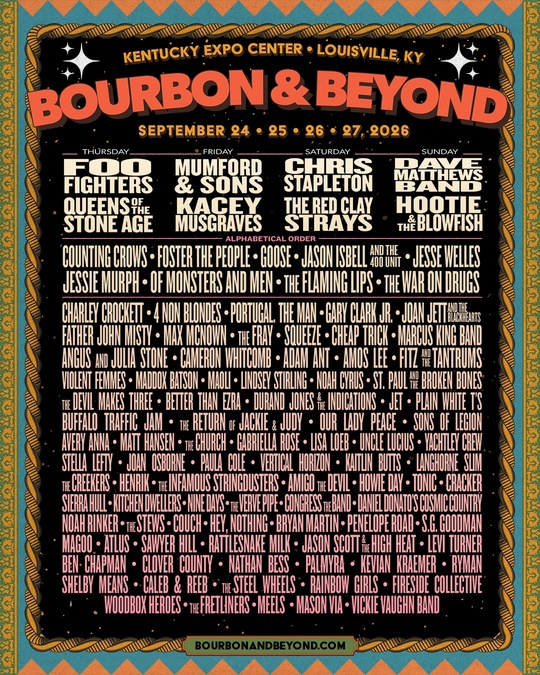 Bourbon & Beyond anuncia el cartel más grande de su historia para su octava edición en Louisville