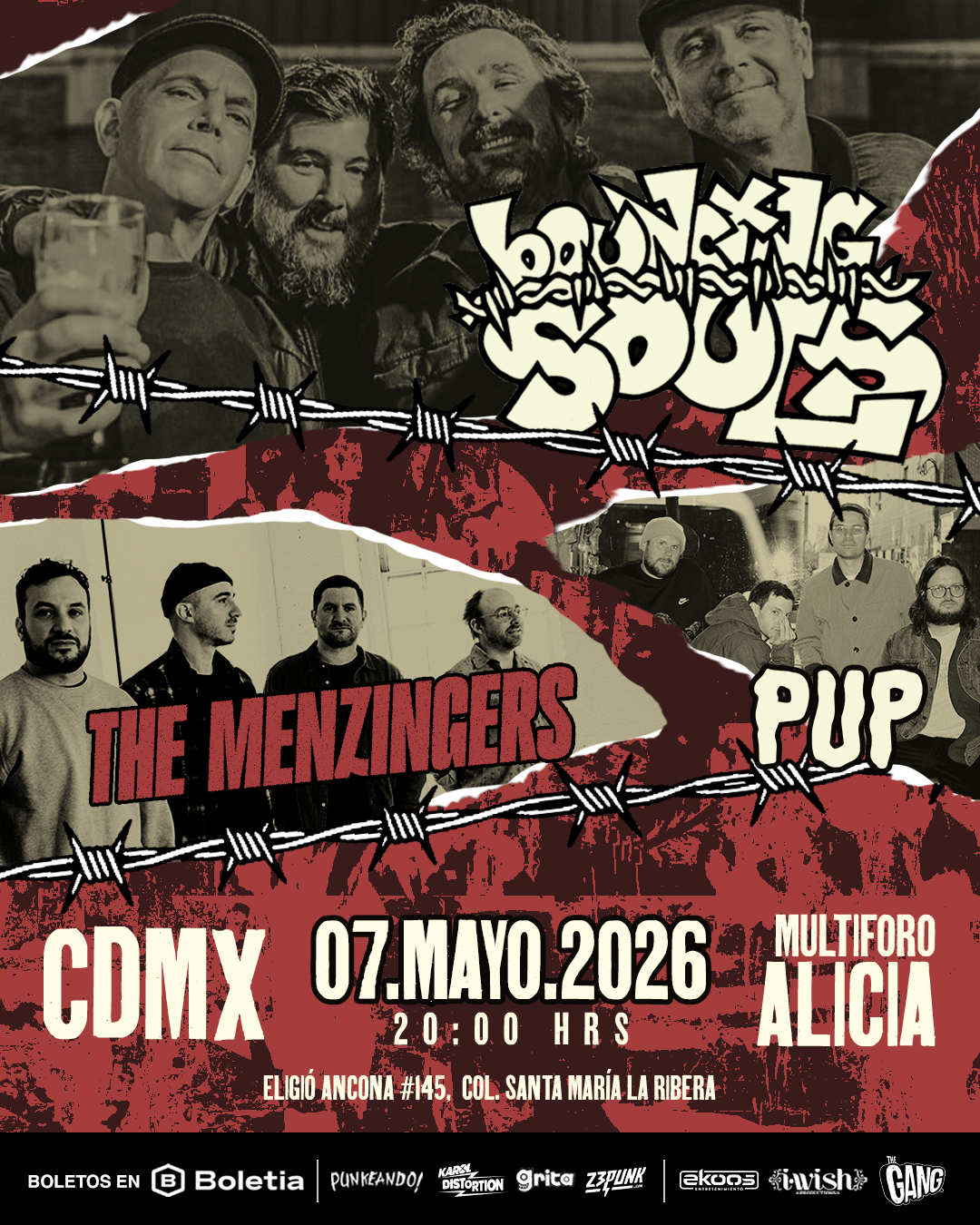 The Bouncing Souls incendia el Alicia: Una noche de culto punk con The Menzingers y PUP en la CDMX