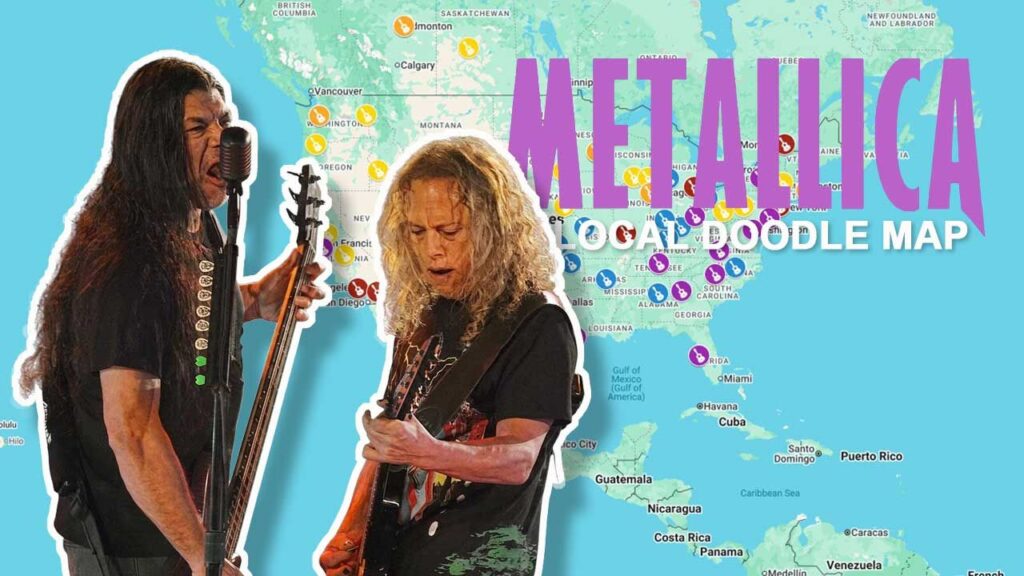 Metallica lanza mapa interactivo con todos los doodles de la gira