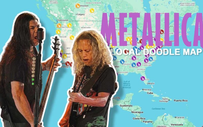 Metallica lanza mapa interactivo con todos los doodles de la gira