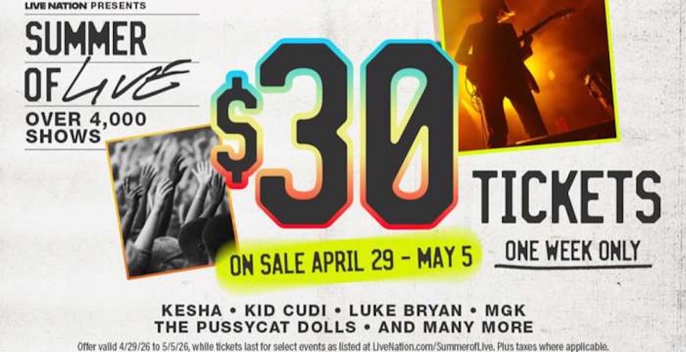 Live Nation lanza la promoción Summer of Live con entradas a 30 dólares