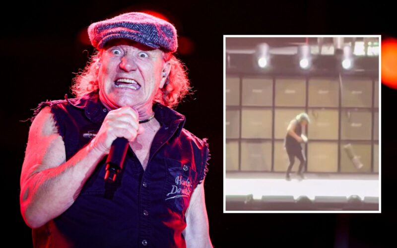 Brian Johnson sufre un peligroso incidente con los cañones en Las Vegas