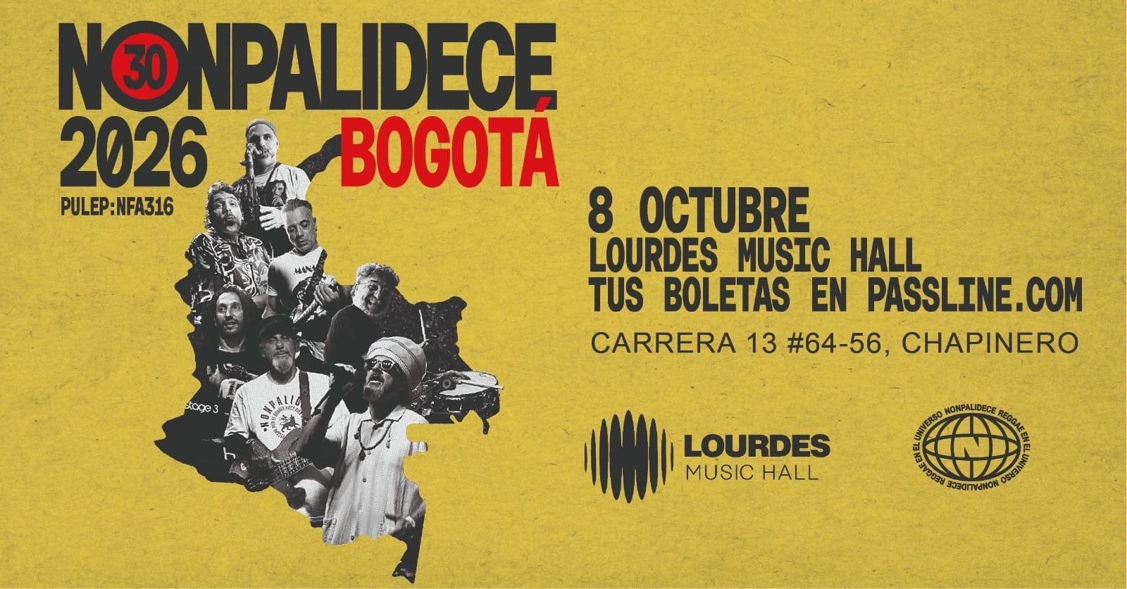 nonpalidece se presentará en el lourdes music hall de bogotá