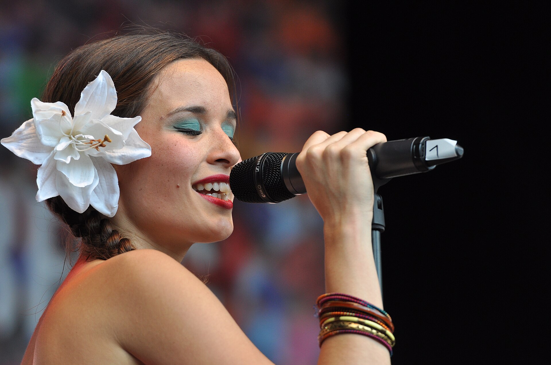 Catalina García y Monsieur Periné en el festival Bardentreffen 2014, antes de que Monsieur Periné se separa